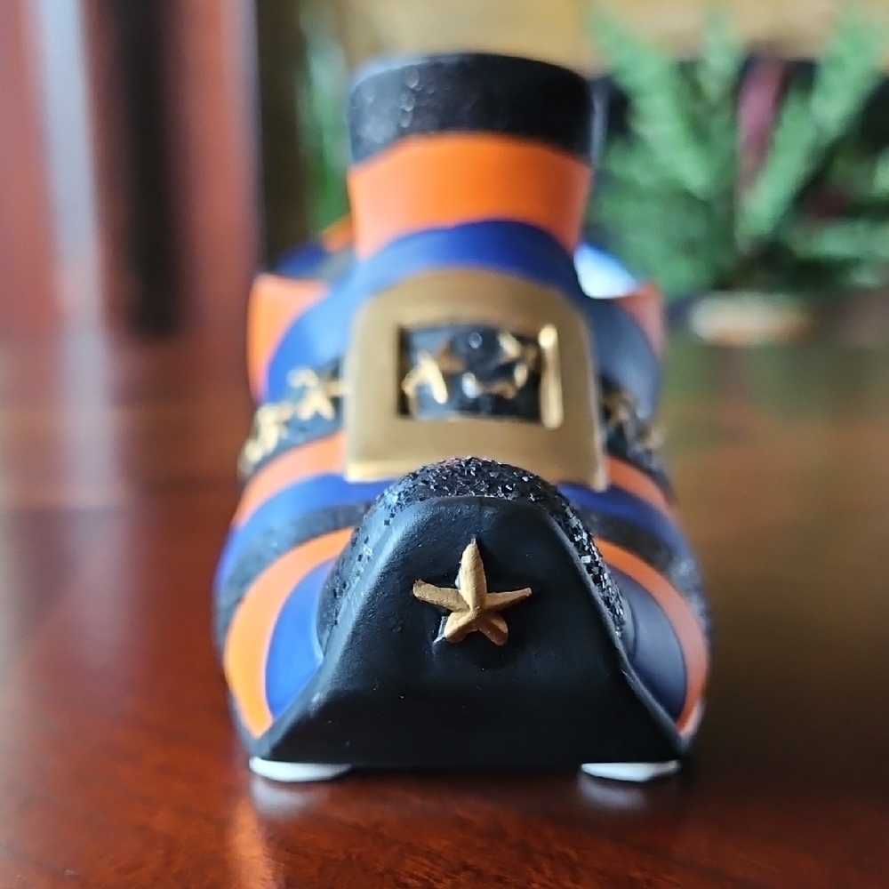 Retired Halloween Witch's Shoe Tea Light Candle Holder with Glittery Accents - Picture 7 of 11